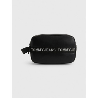 Tjm Essential Leather Washbag Black  TOMMY HILFIGER