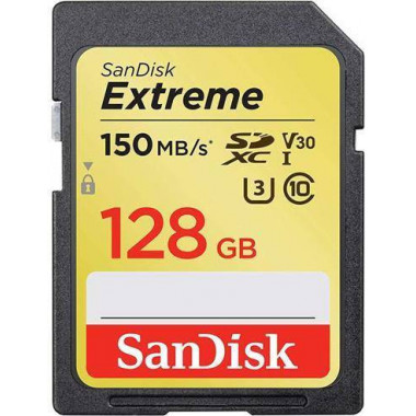 SANDISK Tarjeta Memoria Sdxc 128GB Extreme Uhs-i 150MB/S 4K V30 Uhd