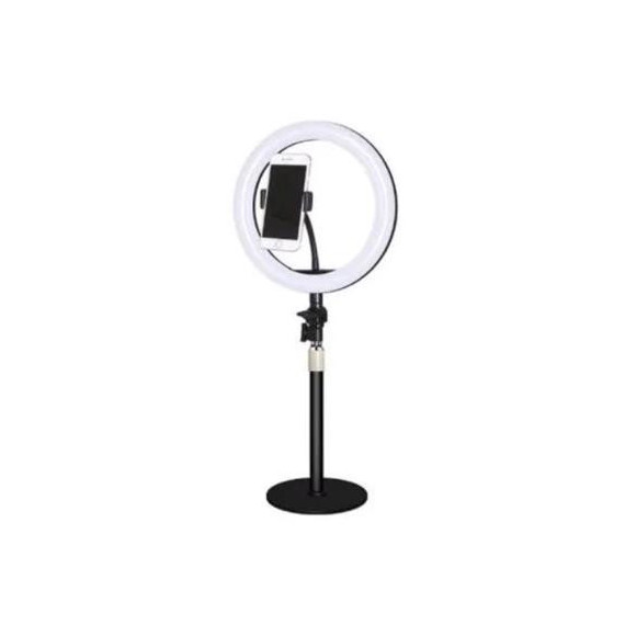 XO Anilla Aro de Luz Led 10" Selfie con Soporte Movil XO-L03, 16W, 700 Lm, 6500K, con Soporte Mesa