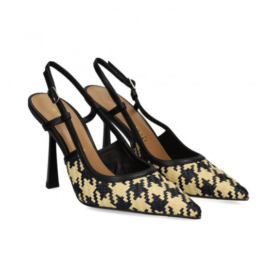 S/talon Trenzado Beige+negro  CHANTAL