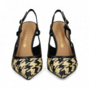 S/talon Trenzado Beige+negro  CHANTAL