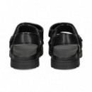 Sandalia 2 Velcros Piel Negro  COACH