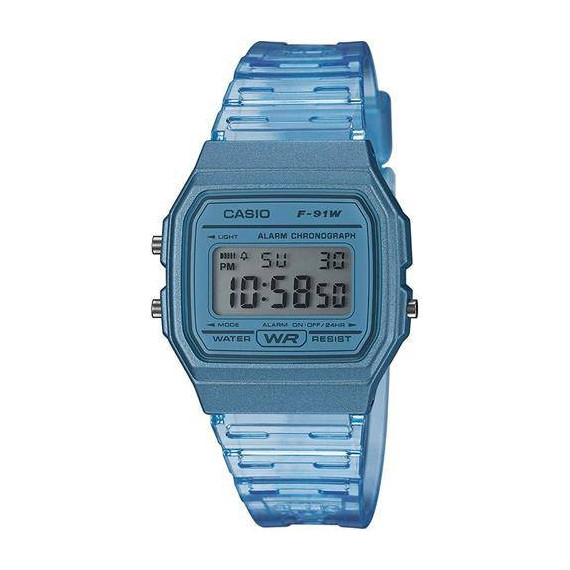 CASIO Coleccion F-91WS-2EF Reloj Digital Azul,cronometro,alarma,calendario, Correa Resina