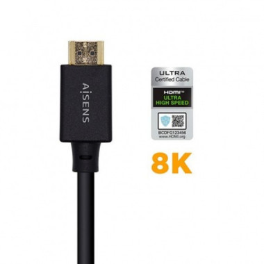 AISENS CABLE HDMI V2.1 A HDMI-A 2M NEGRO
