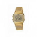 CASIO Coleccion A700WEMG-9AEF Reloj Digital Dorado, Cronometro, Alarma, Calendario Resistente Agua