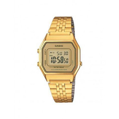 CASIO Coleccion LA680WEGA-9ER Reloj Digital, Acero Inoxidable Dorado, Fecha, Alarmas, Resistente a