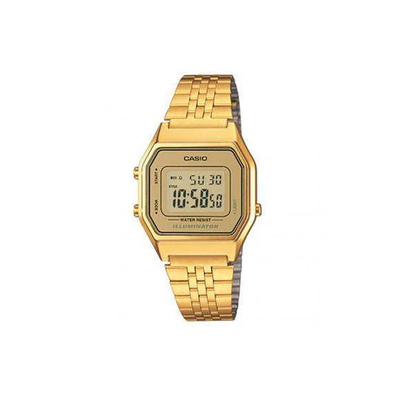 CASIO Coleccion LA680WEGA-9ER Reloj Digital, Acero Inoxidable Dorado, Fecha, Alarmas, Resistente a