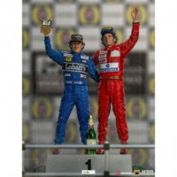 Figura Alain Pros y Ayron Senna último pódium