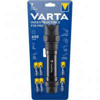 VARTA Linterna F30 Pro 650 Lumenes, 279MTRS, Resistente a Golpes, Ip 67 a Pilas X 6 Incluidas