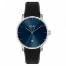 Reloj C/silicona Negra E/azul  BOSS
