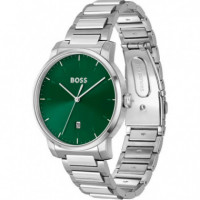 Reloj Plateado E/verde  BOSS