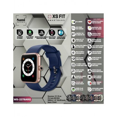 SAMI Reloj Inteligente Xs Fit WS-2376 con Gps/resistente Agua/sueño/cardiaco/oxigeno Negro/plata