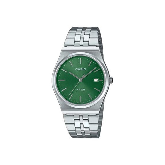 CASIO Coleccion MTP-B145D-3AVEF Reloj Analogico Acero Inox con Esfera Verde ,fecha ,resist Al Agua