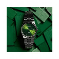 CASIO Coleccion MTP-B145D-3AVEF Reloj Analogico Acero Inox con Esfera Verde ,fecha ,resist Al Agua