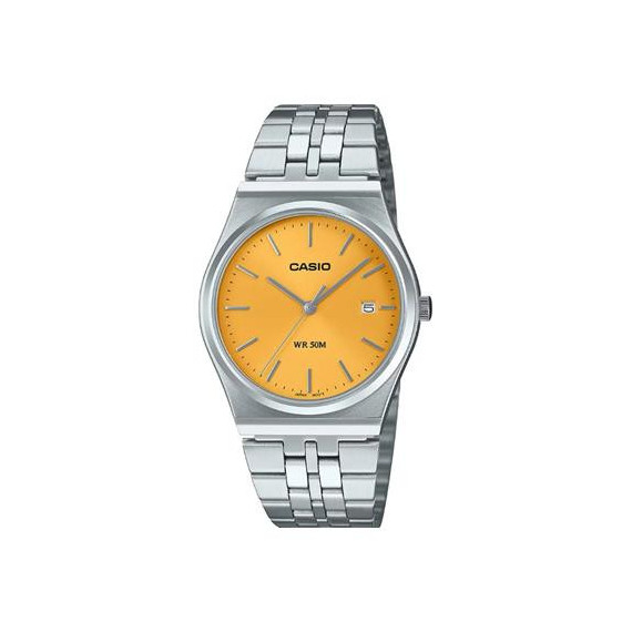 CASIO Coleccion MTP-B145D-9AVEF Reloj Analogico Acero Inox con Esfera Amarilla ,fecha ,resist Al Agu