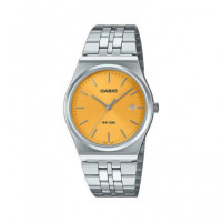 CASIO Coleccion MTP-B145D-9AVEF Reloj Analogico Acero Inox con Esfera Amarilla ,fecha ,resist Al Agu
