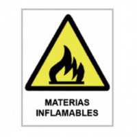 Cartel PVC 40X30 Materias Inflamables