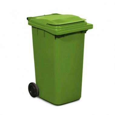 Contenedor basura 240 litros verde ics con ruedas p140240e