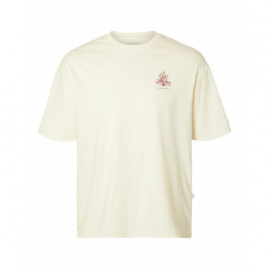 Camisetas Hombre Camiseta Selected Loose Corby Egret