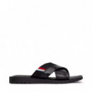 Sandalias de Piel con Tiras Cruzadas  TOMMY HILFIGER