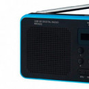 Radio Portátil 1.4W Rms Am/fm 70 Presintonías Negro con Azul SUNSTECH