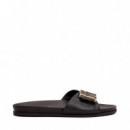 Sandalias Planas de Piel con Monograma  TOMMY HILFIGER