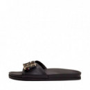 Sandalias Planas de Piel con Monograma  TOMMY HILFIGER