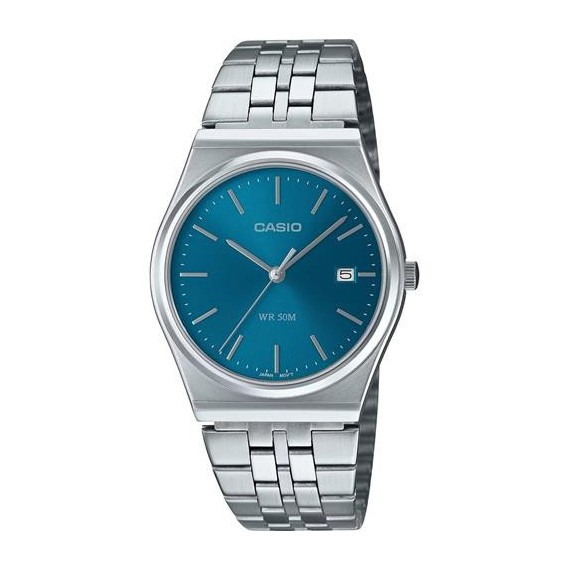 CASIO Coleccion MTP-B145D-2A2VEF Reloj Analogico Acero Inox con Esfera Azul ,fecha ,resist Al Agua