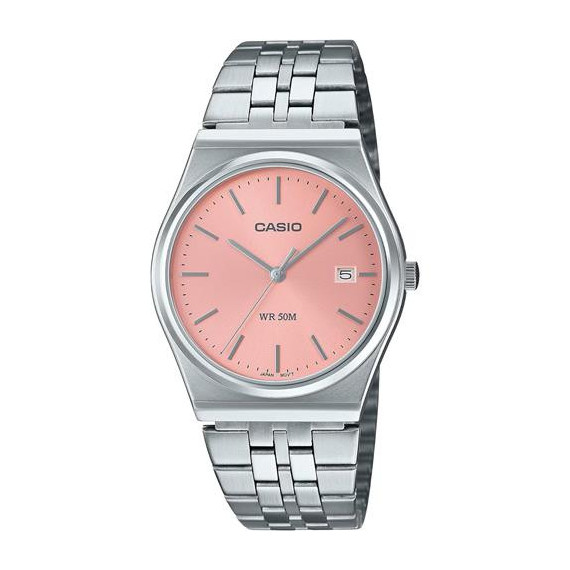 CASIO Coleccion MTP-B145D-4AVEF Reloj Analogico Acero Inox con Esfera Rosa ,fecha ,resist Al Agua