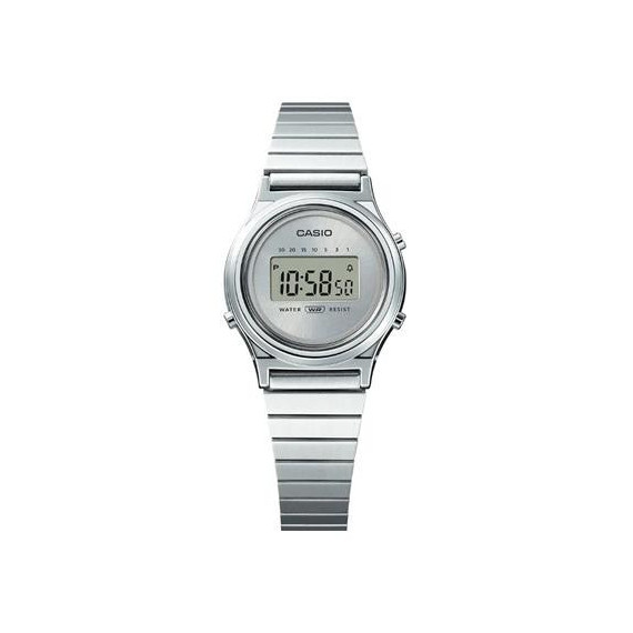 CASIO Colecccion LA700WE-7AEF Reloj Digital Pequeño Redondo Plateao Cronometro,temprorizador