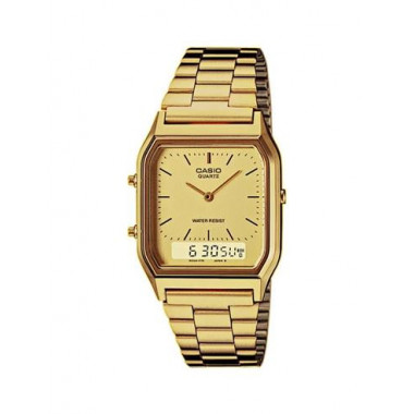 CASIO Coleccion AQ-230GA-9DMQYES Reloj Analogico/digtial Correa Dorada Cronometro,fecha,resit Al Agu