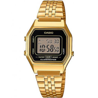 CASIO Coleccion LA680WEGA-1ER Reloj Digital, Acero Inox Dorado Fecha, Alarmas, Resistente Al Agua