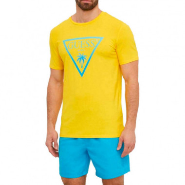 Camiseta con Logo en Triángulo  GUESS