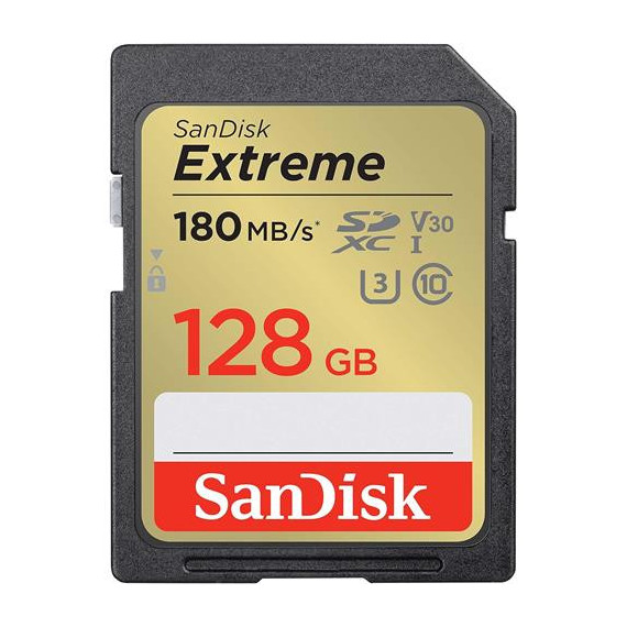 SANDISK Tarjeta Memoria Sdxc 128GB con Adaptador Extreme Uhs-i 180MB/S