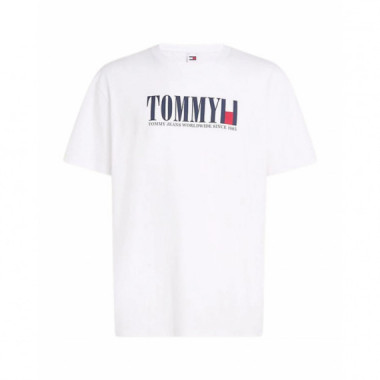 Camisetas Hombre Camiseta Tommy Jeans Logo White