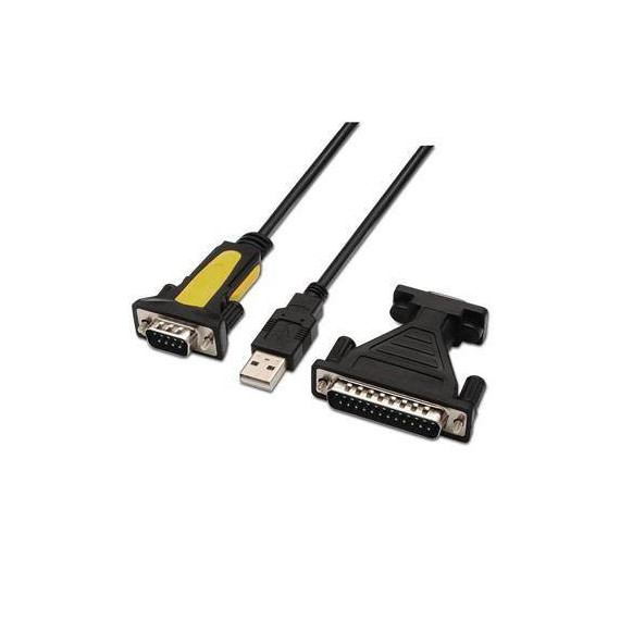 Aisens Cable Conversor USB a Serial RS232 9 Pines + Adaptador Paralelo DB25 a Serial 9 Pin Hembra  LALO