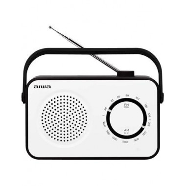 AIWA Radio Portatil AM/FM Recargable R-190BW Blanco