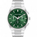 Reloj Plateado E/verde  CALVIN KLEIN