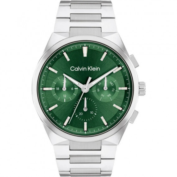 Reloj Plateado E/verde  CALVIN KLEIN