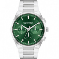 Reloj Plateado E/verde  CALVIN KLEIN