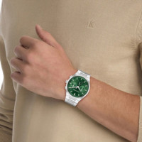Reloj Plateado E/verde  CALVIN KLEIN
