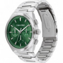 Reloj Plateado E/verde  CALVIN KLEIN