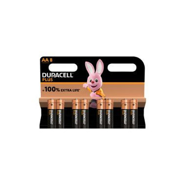Pack 8 Pilas Duracell Plus Extra Life AA (LR6-MN1500A)