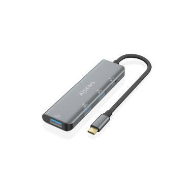 Hub AISENS USB-C a 3xUSB-A 1xUSB-C 15cm Gris(A109-0762)