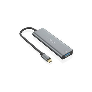 Hub AISENS USB-C a 3xUSB-A 1xUSB-C 15cm Gris(A109-0764)