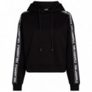 KARL LAGERFELD - Logo Tape Hoodie - 999 - 245W1801/999