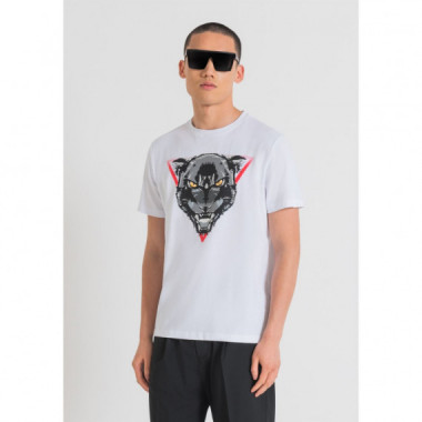 Camiseta Antony Morato blanca estampado animal