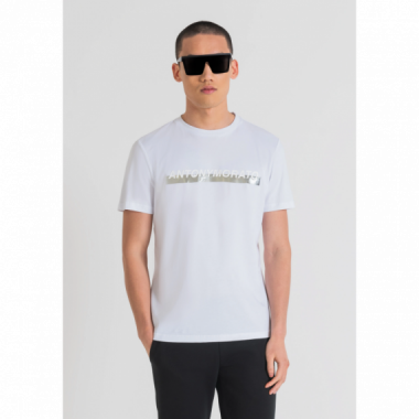 Camiseta Antony Morato blanca logo metalizado pecho