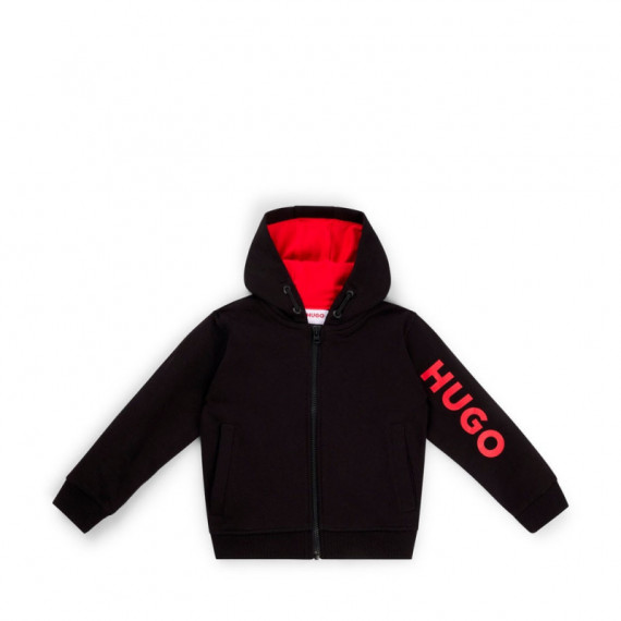 Sudadera con Capucha y Cremallera con Logo en la Manga Kids  HUGO BOSS