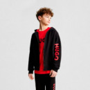 Sudadera con Capucha y Cremallera con Logo en la Manga Kids  HUGO BOSS